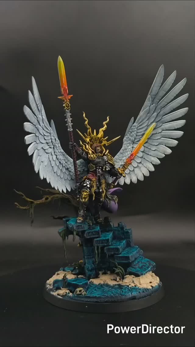 Repaint de ma figurine d'Yndrasta. La peinture de mes Stormcast a mal vieilli, donc je rep…